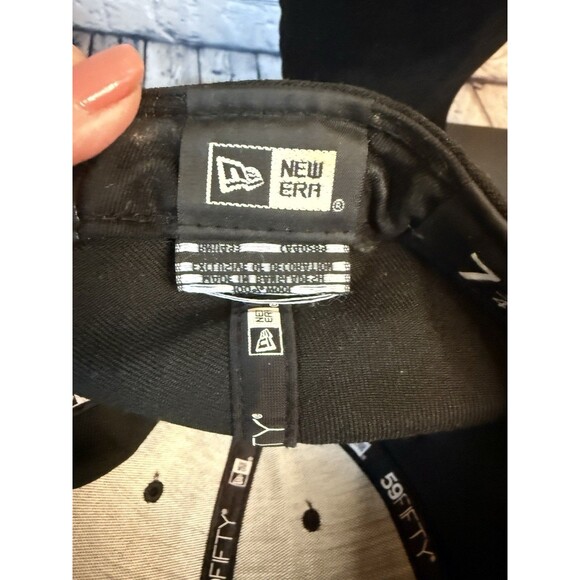 NFL Las Vegas Raiders New Era 59Fifty Fitted Cap Black Silver 7 3/4 - Picture 9 of 10